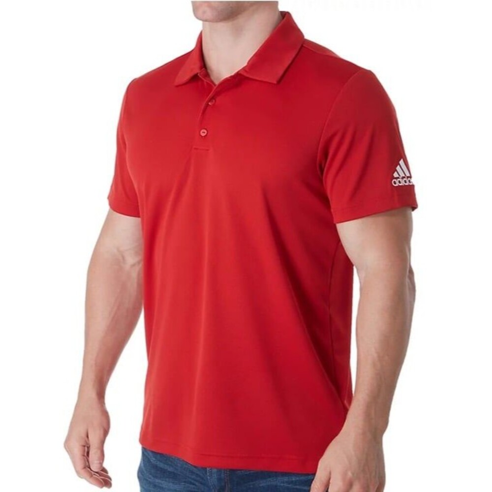 Adidas men’s Climalite stretch Relaxed Fit athletic Polo Shirt power red XL EUC
